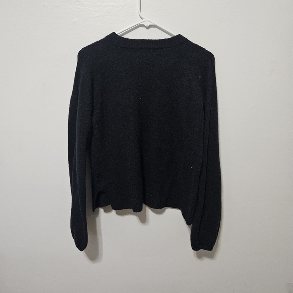 MADEWELL  Women’s Black Bell Sleeve Blouse Top Wool Blend XS - Picture 3 of 6